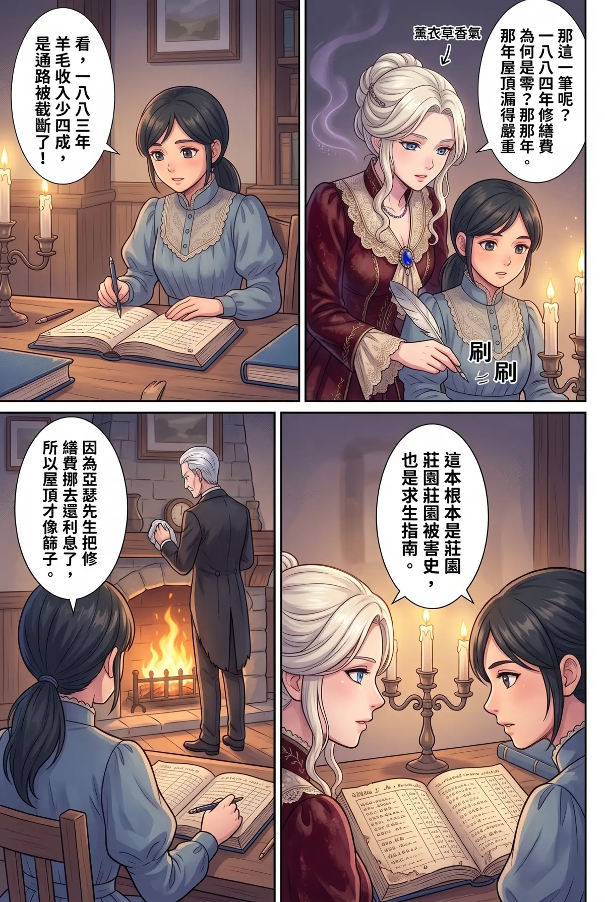 女爵大人，妳的紅茶又忘了加糖 第 9 集　女爵大人，妳的紅茶又忘了加糖 - 第九章：閣樓帳本與瑪莎的偷聽 第 13 頁