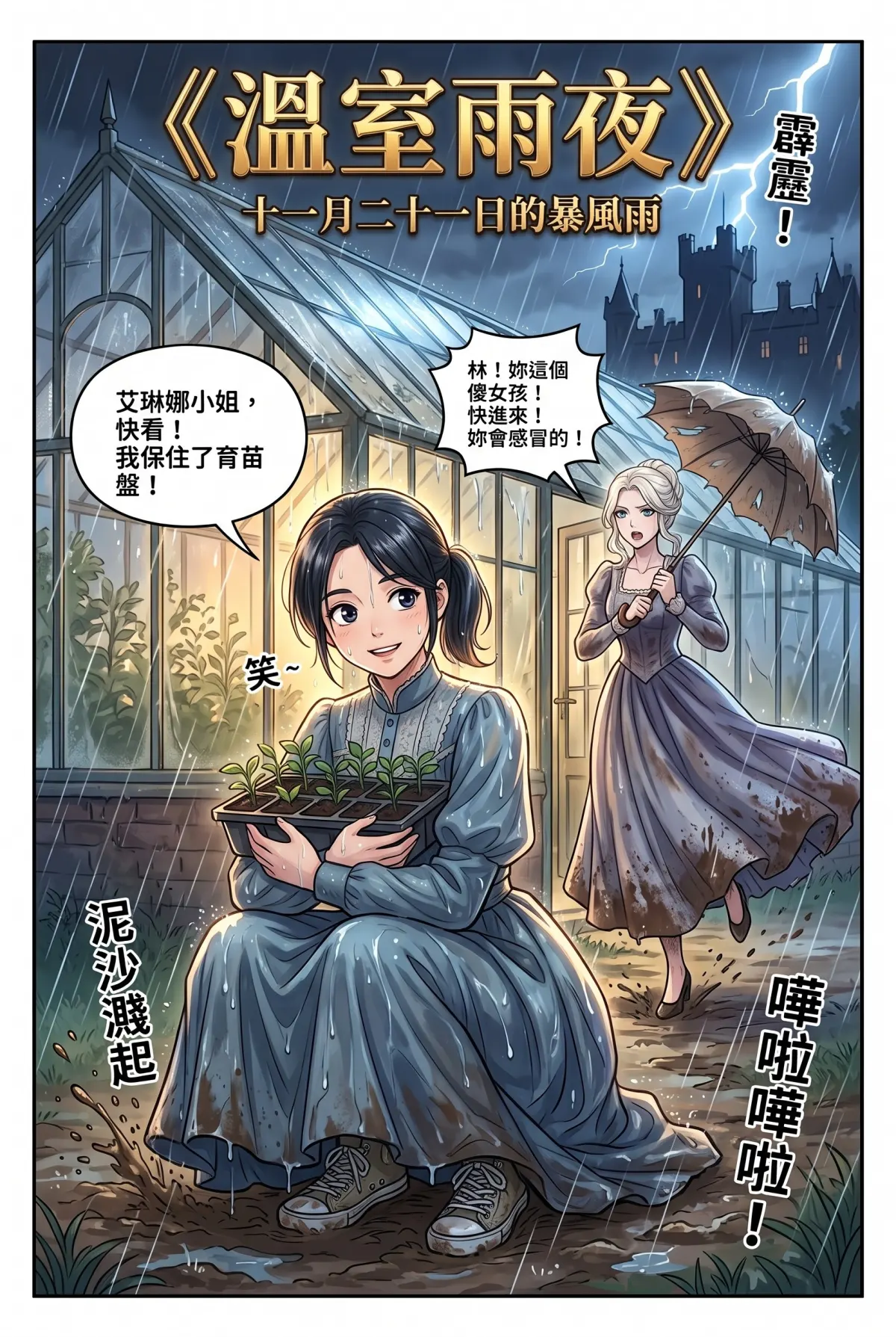 女爵大人，妳的紅茶又忘了加糖 第 10 集　女爵大人，妳的紅茶又忘了加糖 - 第十章：暴風雨夜與發燒的告白 第 1 頁