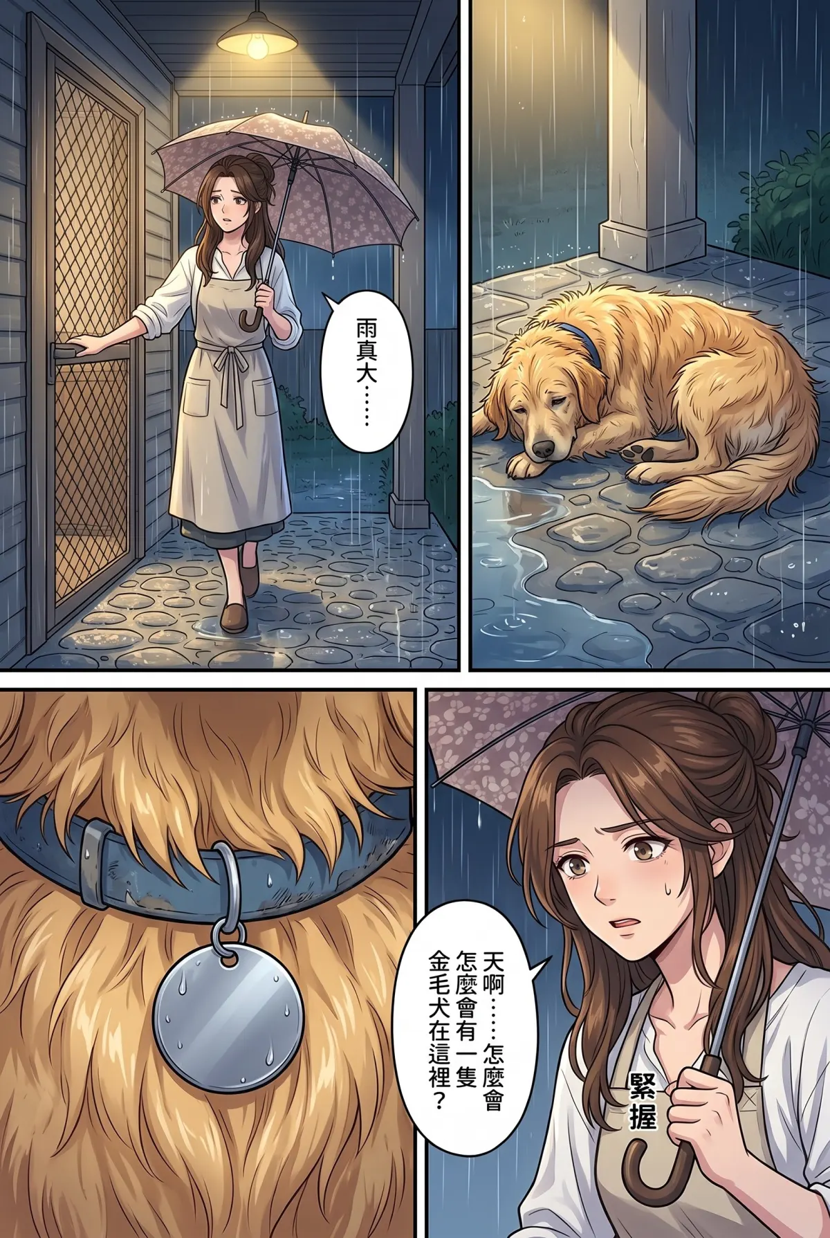 巷弄裡的金毛貴公子 第 1 集　巷弄裡的金毛貴公子 - 暴雨夜的騎樓客人 第 6 頁
