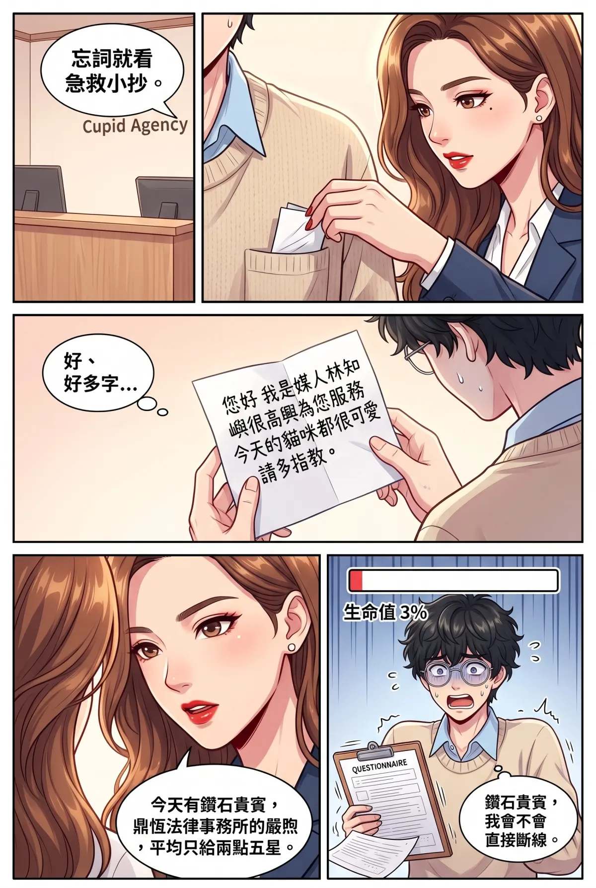 《社恐媒人的相親災難：怎麼會相到毒舌大律師！》 第 2 集　《社恐媒人的相親災難：怎麼會相到毒舌大律師！》 - 第二章：鑽石VIP的毒舌洗禮 第 3 頁