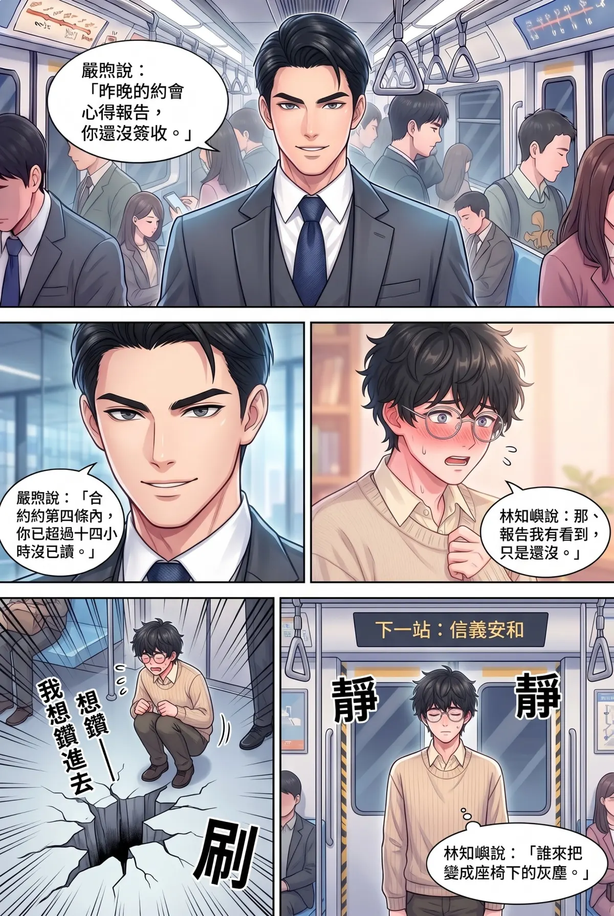 《社恐媒人的相親災難：怎麼會相到毒舌大律師！》 第 7 集　《社恐媒人的相親災難：怎麼會相到毒舌大律師！》 - 第七章：捷運車廂社死現場 第 8 頁