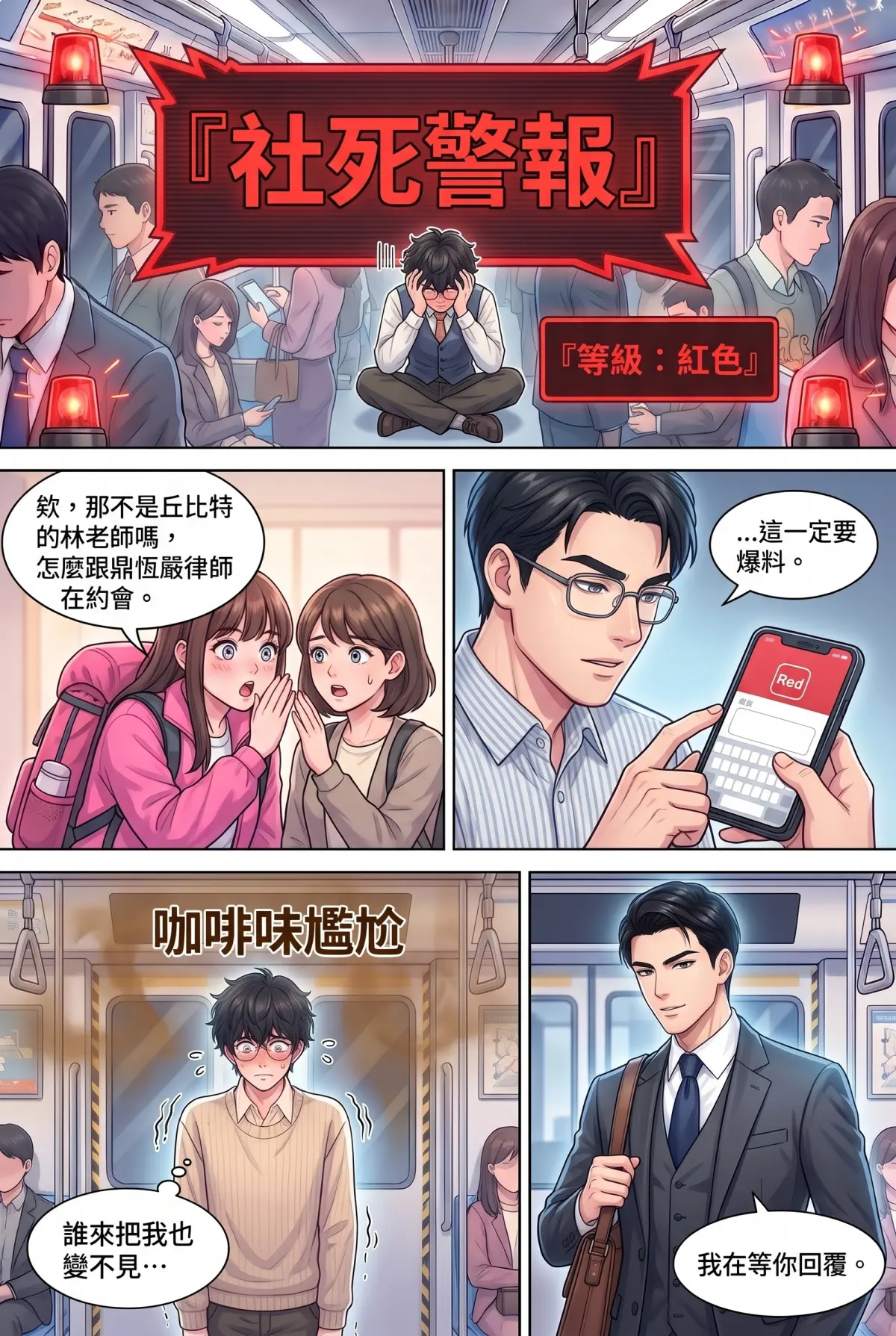 《社恐媒人的相親災難：怎麼會相到毒舌大律師！》 第 7 集　《社恐媒人的相親災難：怎麼會相到毒舌大律師！》 - 第七章：捷運車廂社死現場 第 9 頁