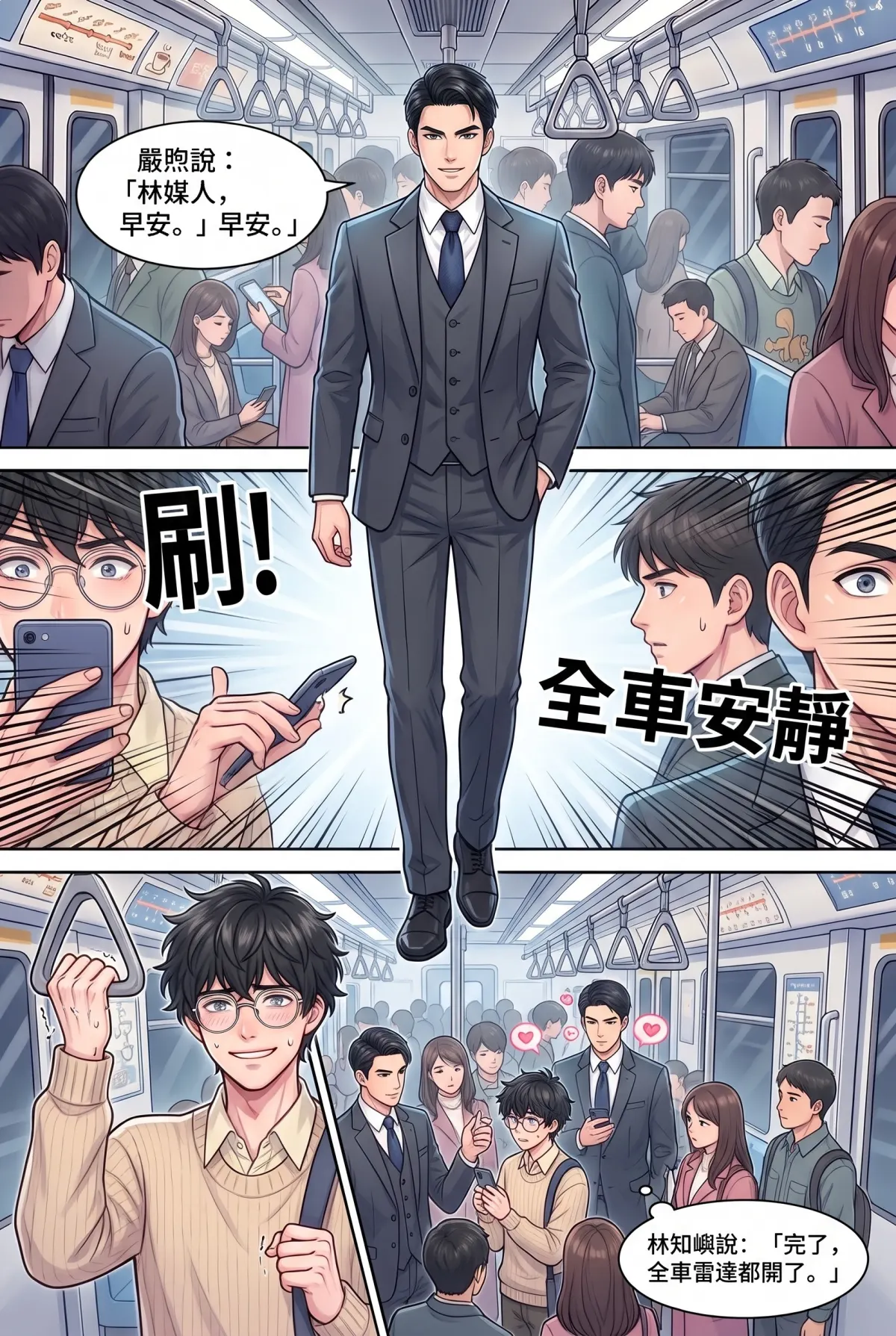 《社恐媒人的相親災難：怎麼會相到毒舌大律師！》 第 7 集　《社恐媒人的相親災難：怎麼會相到毒舌大律師！》 - 第七章：捷運車廂社死現場 第 7 頁