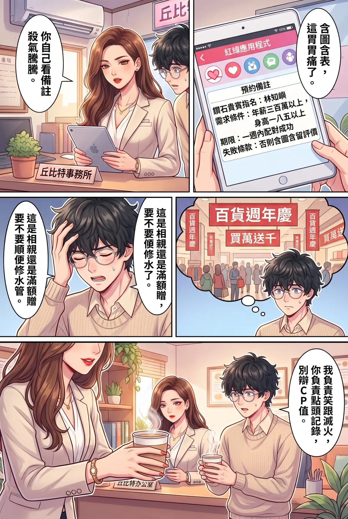 《社恐媒人的相親災難：怎麼會相到毒舌大律師！》 第 8 集　《社恐媒人的相親災難：怎麼會相到毒舌大律師！》 - 第八章：奧客女王的評分地獄 第 5 頁
