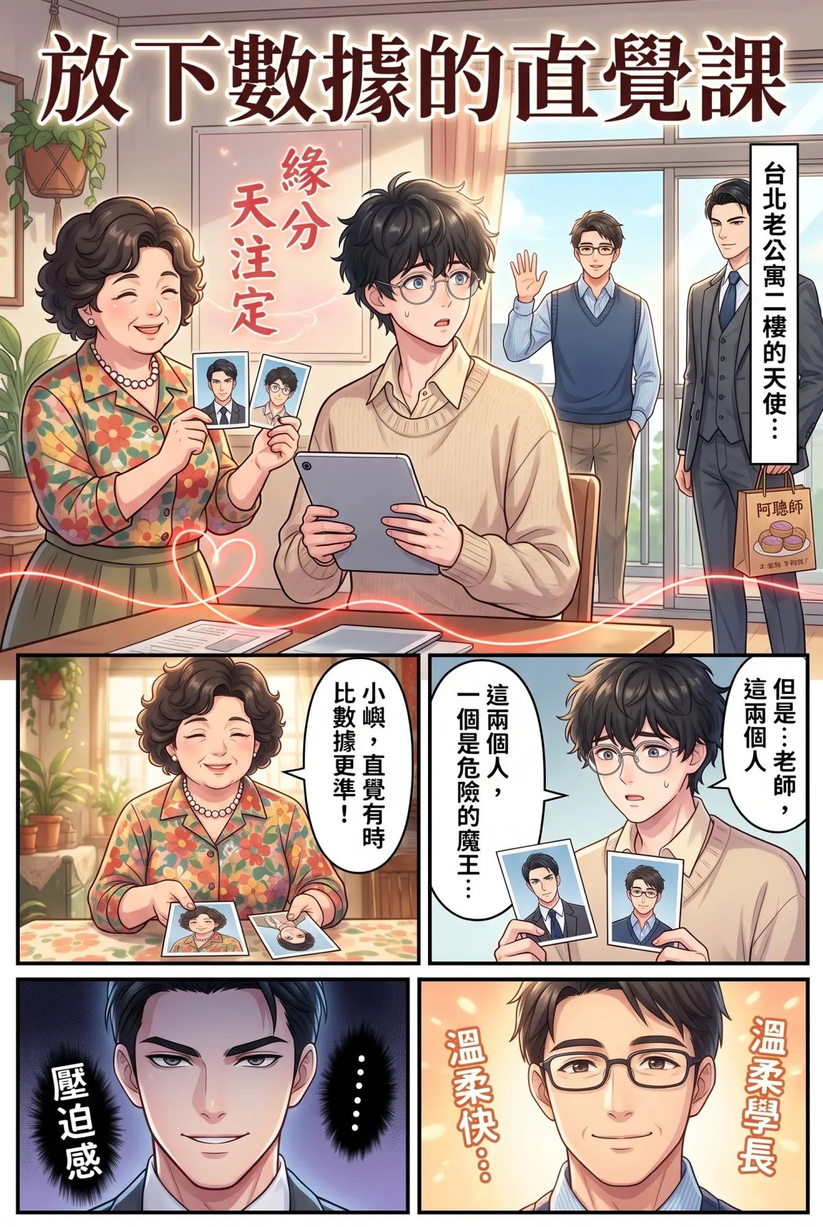 《社恐媒人的相親災難：怎麼會相到毒舌大律師！》 第 9 集　《社恐媒人的相親災難：怎麼會相到毒舌大律師！》 - 第九章：月老的直覺課 第 1 頁
