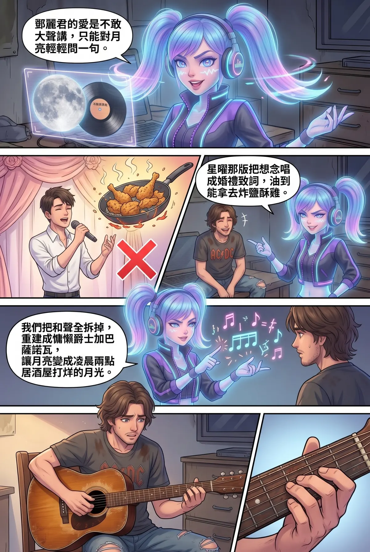 過氣主唱的神級編曲：老歌一響，前東家臉都綠了 第 4 集　過氣主唱的神級編曲：老歌一響，前東家臉都綠了 - 爵士版《月亮代表我的心》封神 第 6 頁