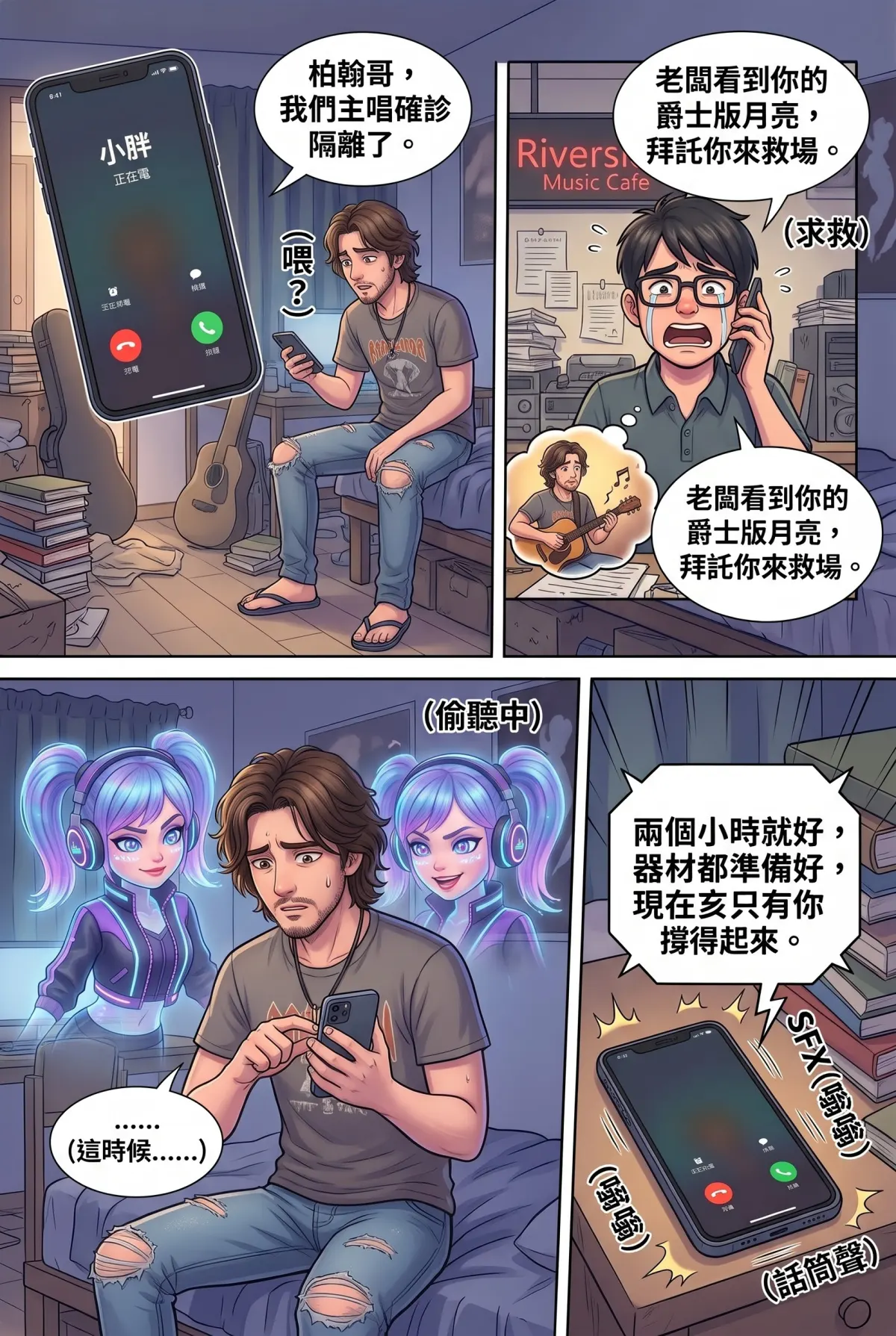 過氣主唱的神級編曲：老歌一響，前東家臉都綠了 第 5 集　過氣主唱的神級編曲：老歌一響，前東家臉都綠了 - 河岸留言的救場任務 第 8 頁