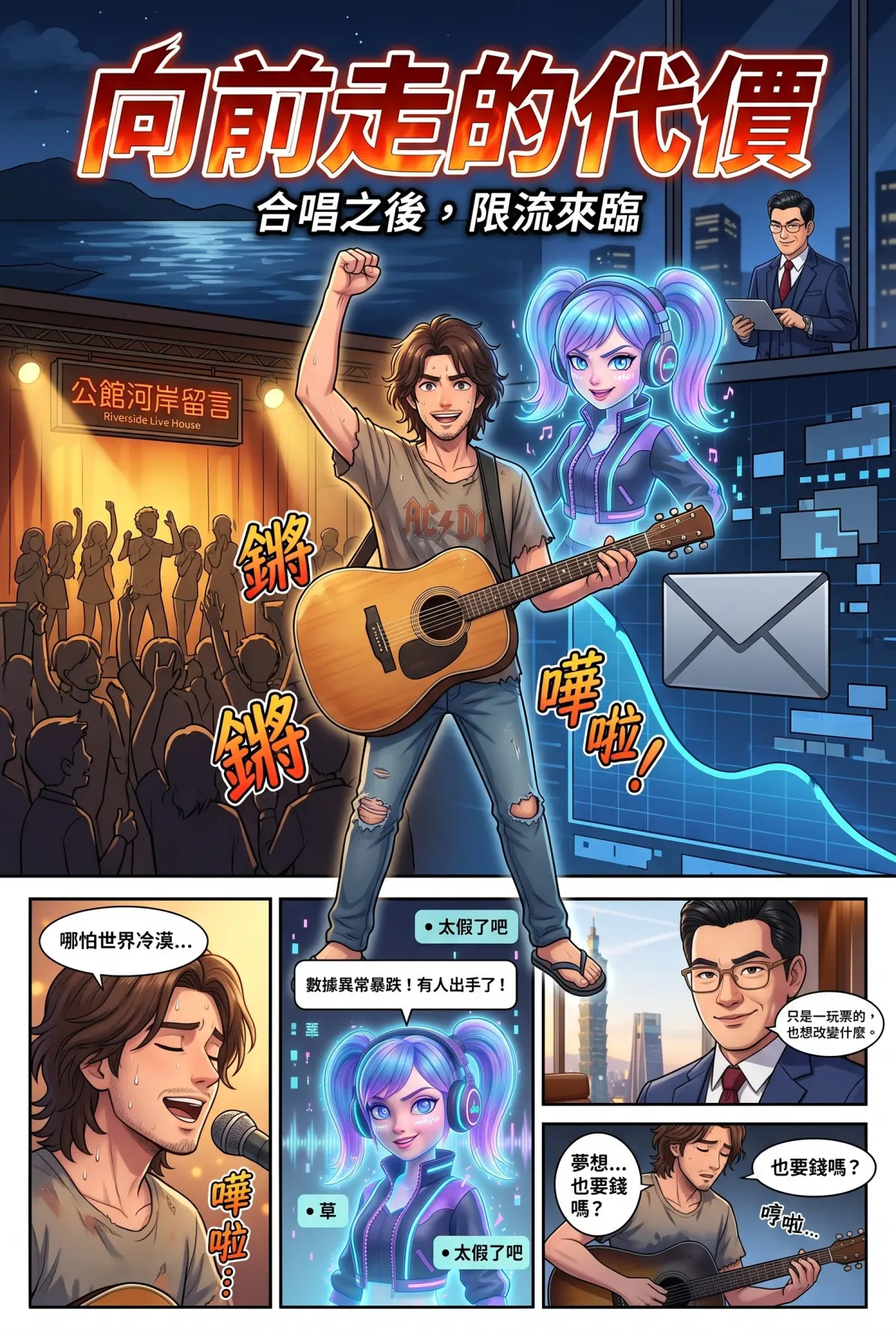 過氣主唱的神級編曲：老歌一響，前東家臉都綠了 第 6 集　過氣主唱的神級編曲：老歌一響，前東家臉都綠了 - 星曜的版權大刀 第 1 頁