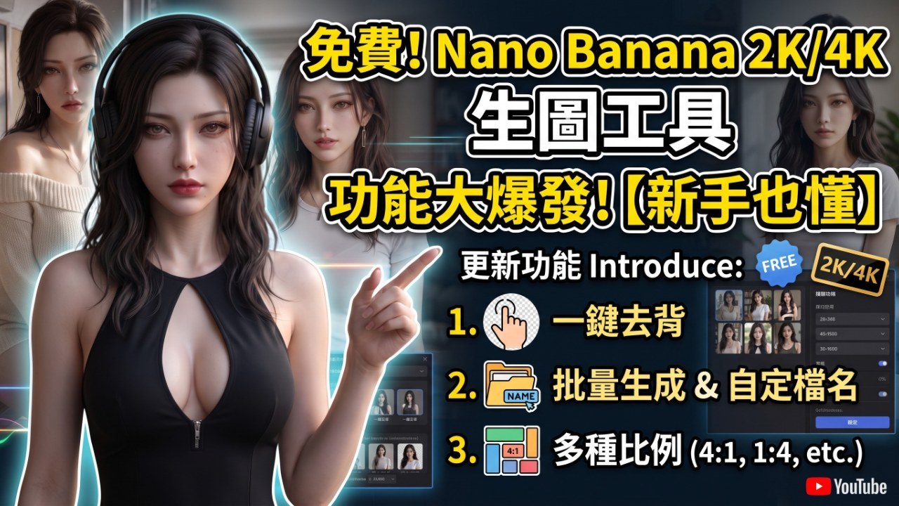 免費 Nano Banana 2K/4K 生圖工具!!! Banana Diffusion V2.1 更新功能深度介紹