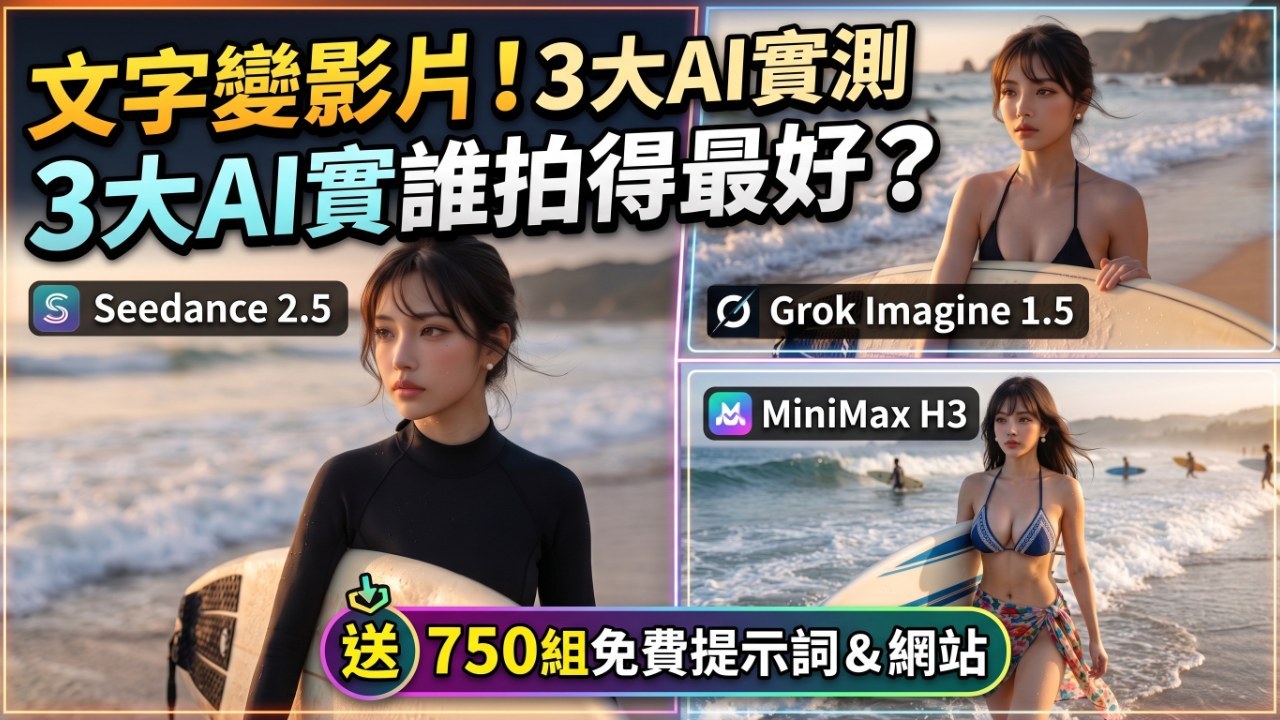 【新手必看】文字直接變影片！3大AI影片生成器比一比＋免費提示詞網站