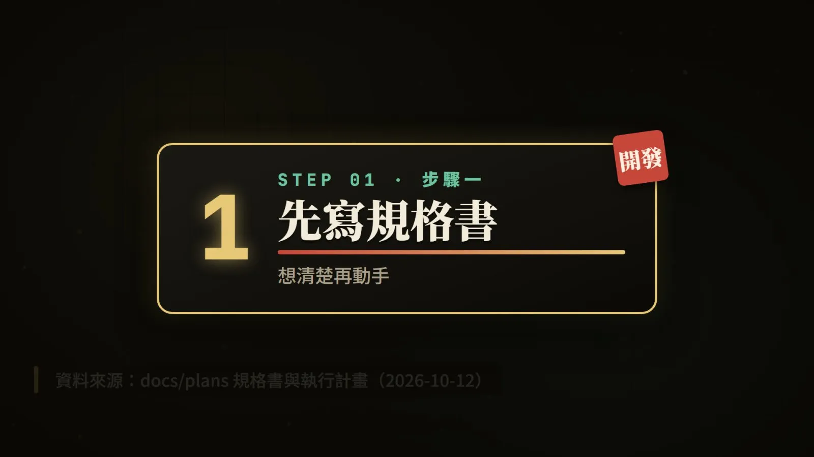 每個步驟都從一張大步驟卡開始。