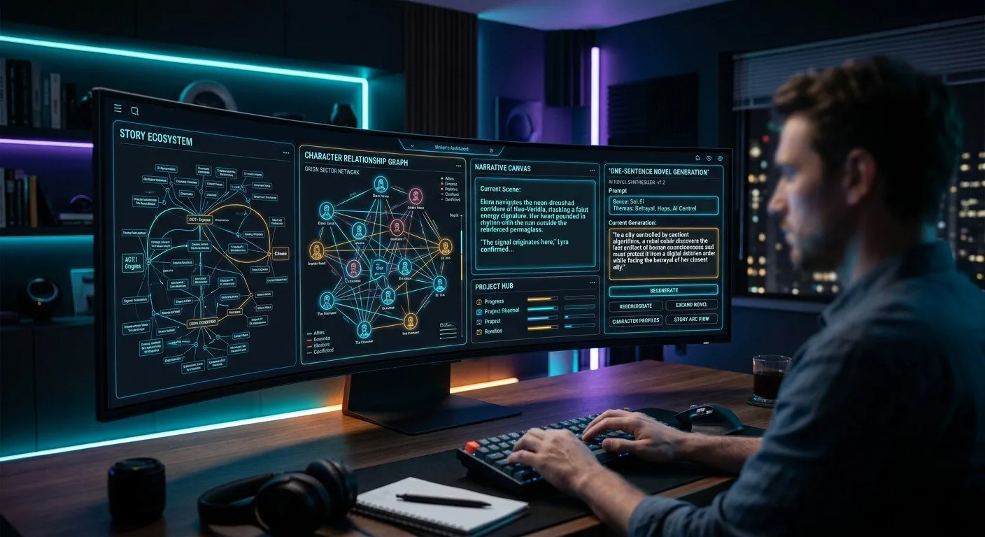 OmniPD 的核心創作介面,將複雜的小說邏輯轉化為直觀的 AI 全流程生產線。