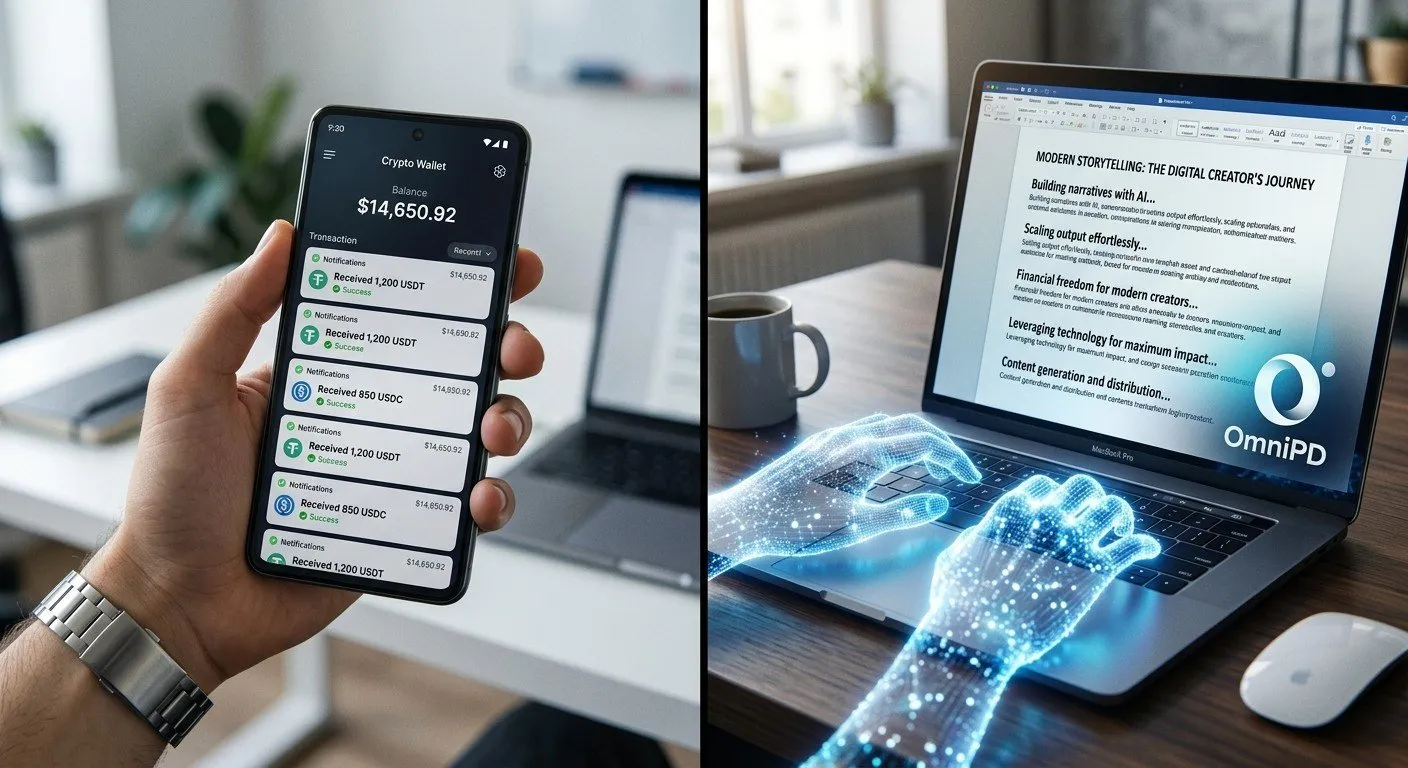 結合高效 AI 生成與 USDT 快速出款機制，OmniPD 幫助創作者建立起穩定且高效的網文獲利模式。