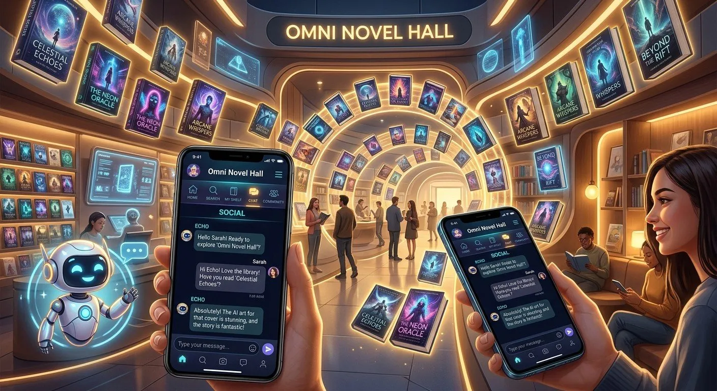 在 Omni 小說館中，精美的 AI 封面與深度的讀者互動機制，為作者建構了從創作到變現的完整社群生態鏈。